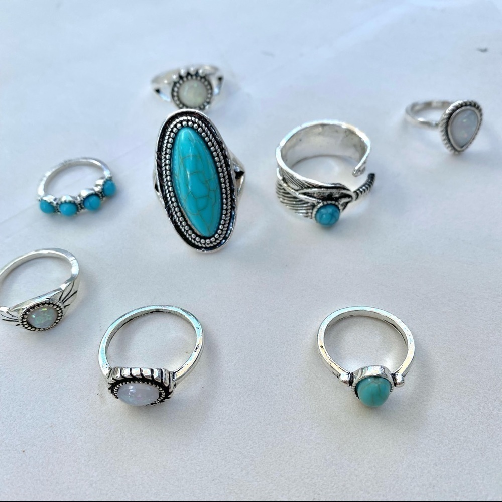 🌙Enchanting Sweet Boho ring set w Gypsy/prairie/country Vibe - Picture 4 of 8